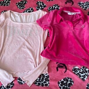 (BUNDLE)Juicy Couture Light Pink and Vibrant Pink Long Sleeve and Polo Set